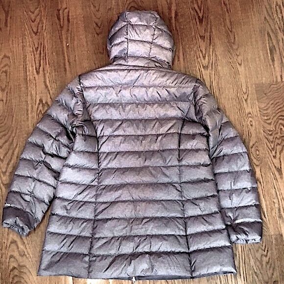 EDDIE BAUER Women's Charcoal Grey Quilted Down Hooded Parka 650 Size XXL - Picture 5 of 15